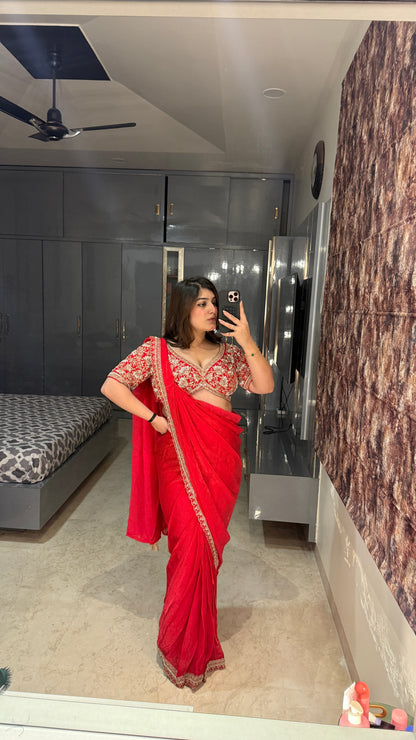 Dil Aagya saree 2.0 Red