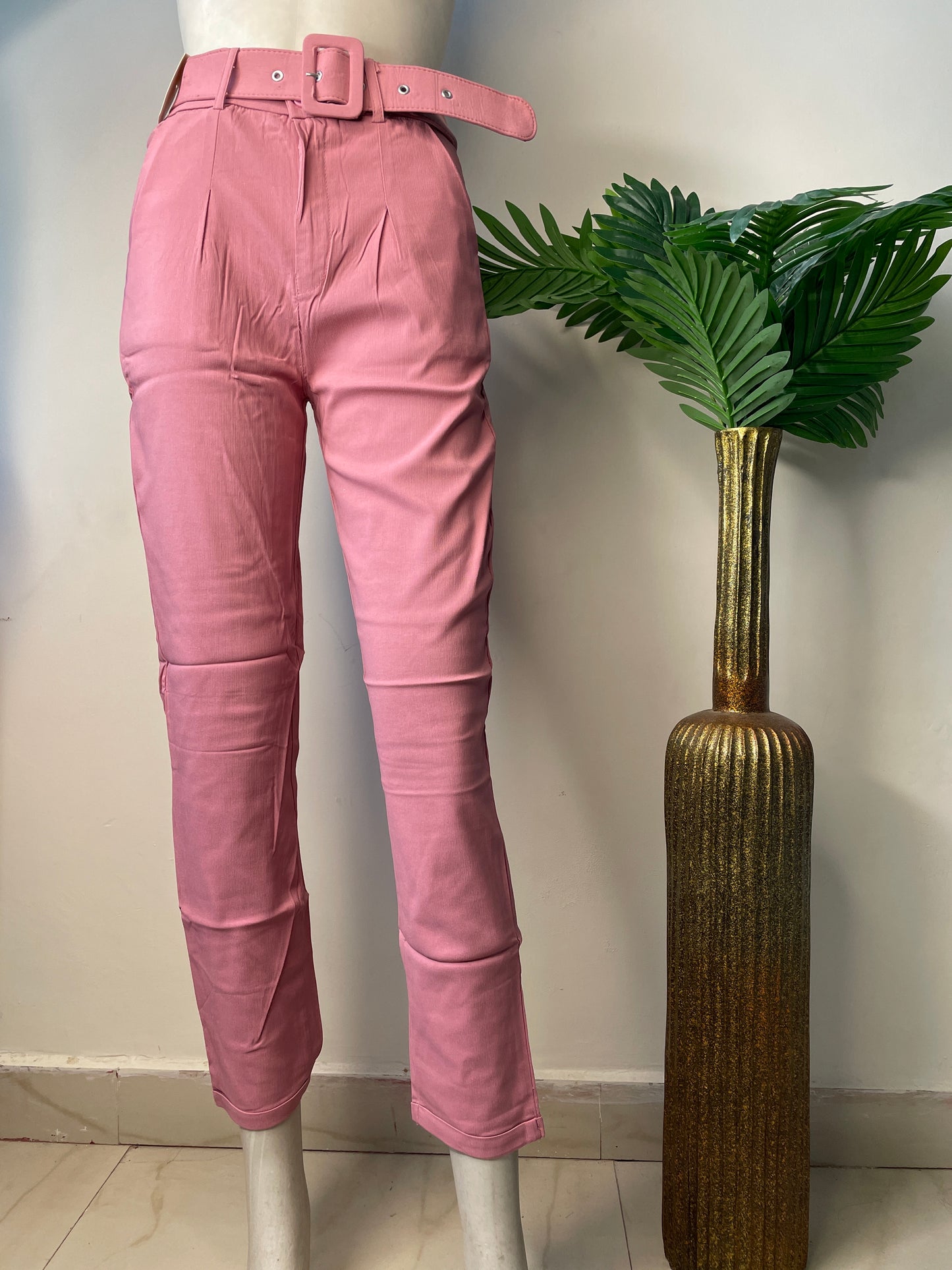 Ankle length pant with belt(skin fit)