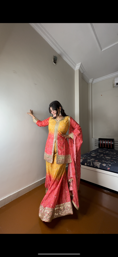 Bandhej sharara set.