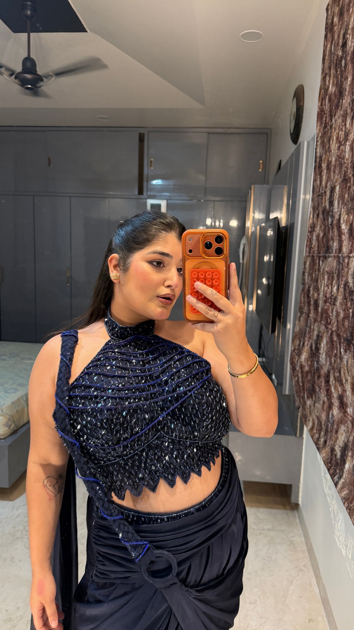 Blue Bomb halter neck