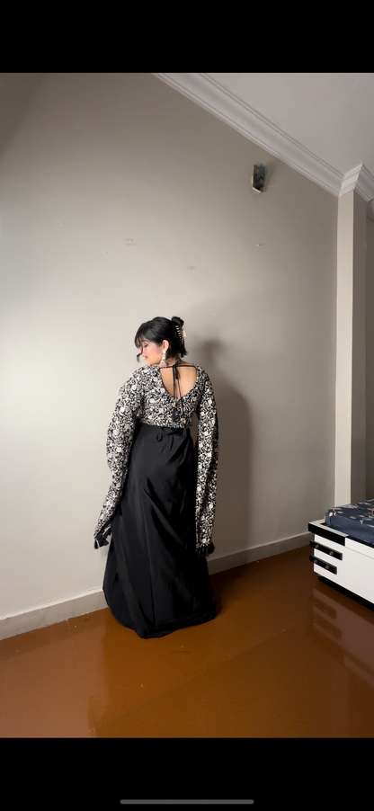 Long sleeves embroidered indowestern