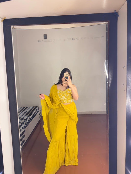 Predrape sharara set