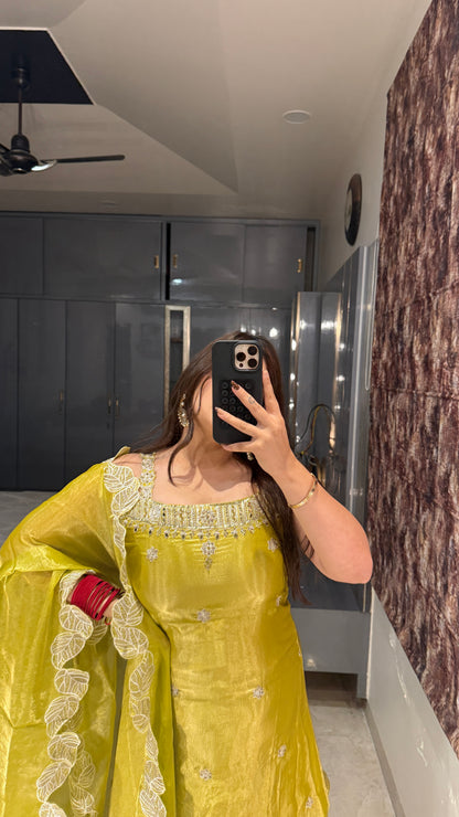 Zimi plazo set(haldi yellow)