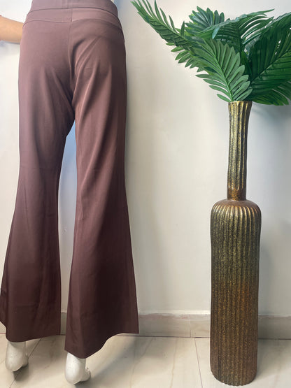 Dark brown bell bottom pants(viorio)