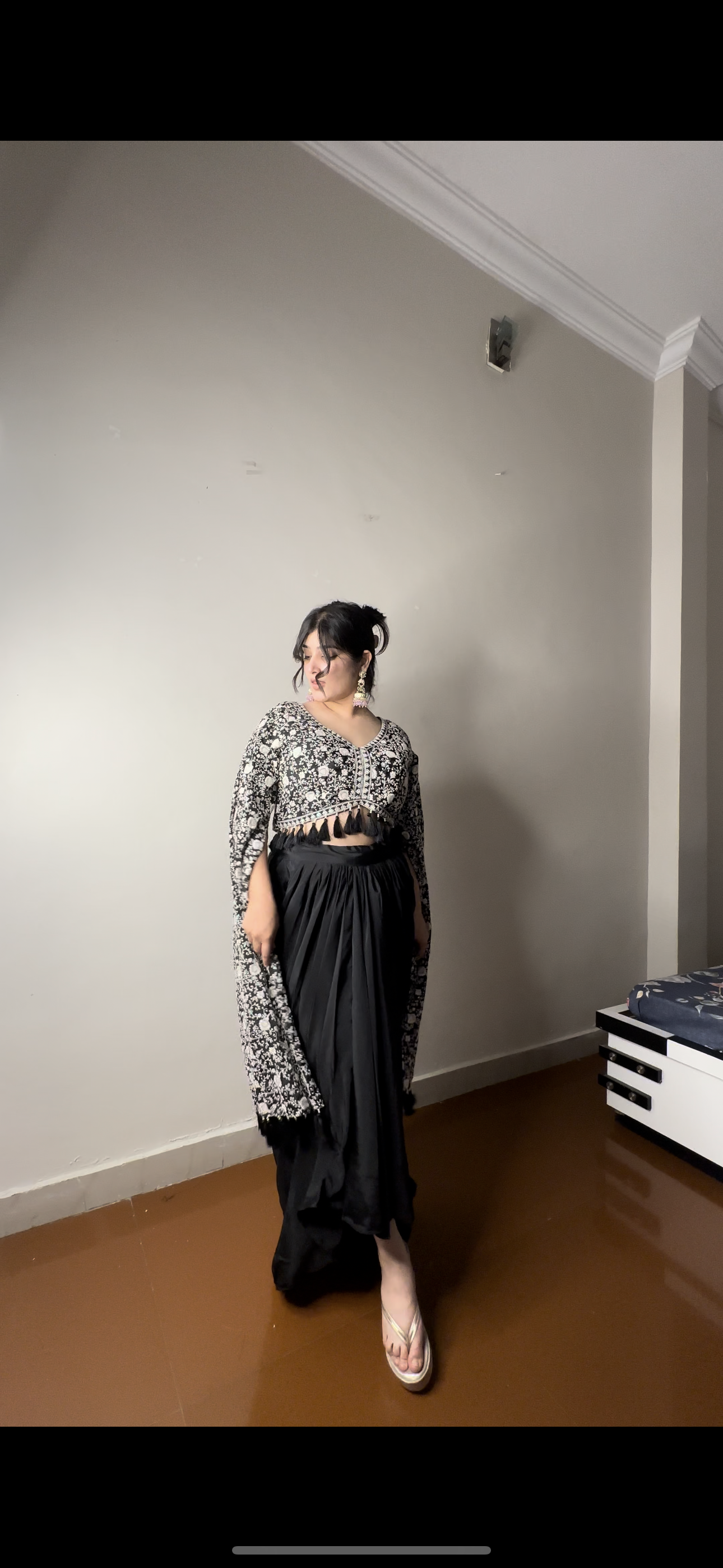 Long sleeves embroidered indowestern