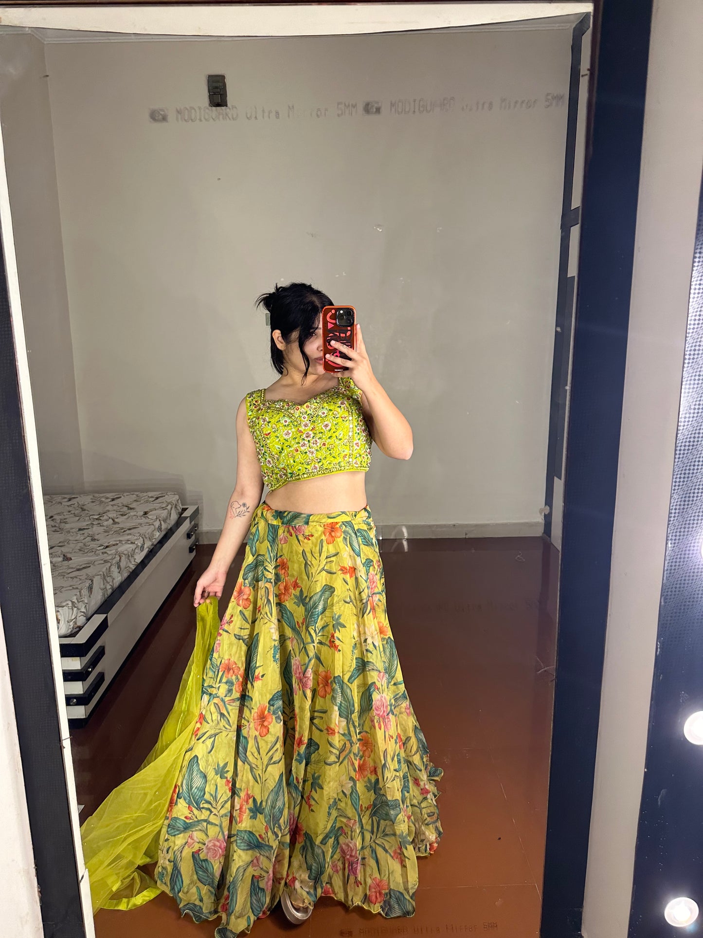 Organza lehenga