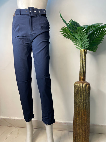 Ankle length pant with belt(skin fit)