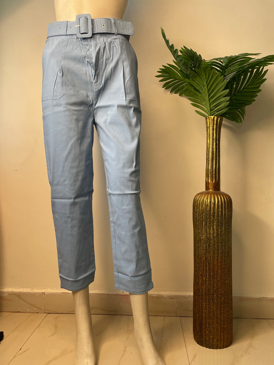 Ankle length pant with belt(skin fit)