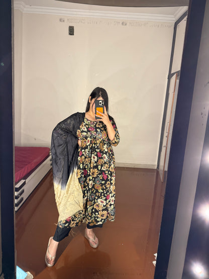 Muslin anarkali suit