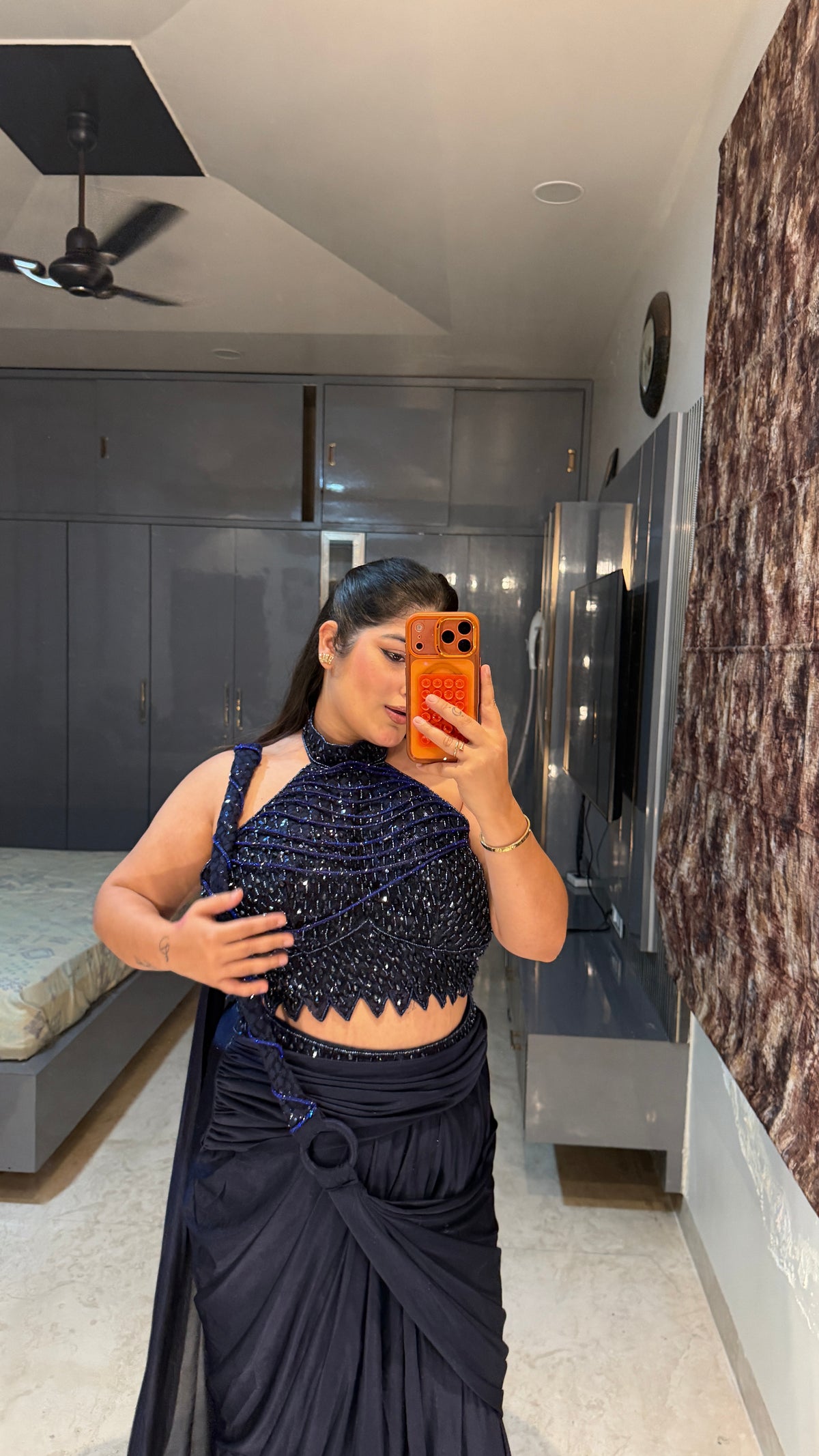 Blue Bomb halter neck