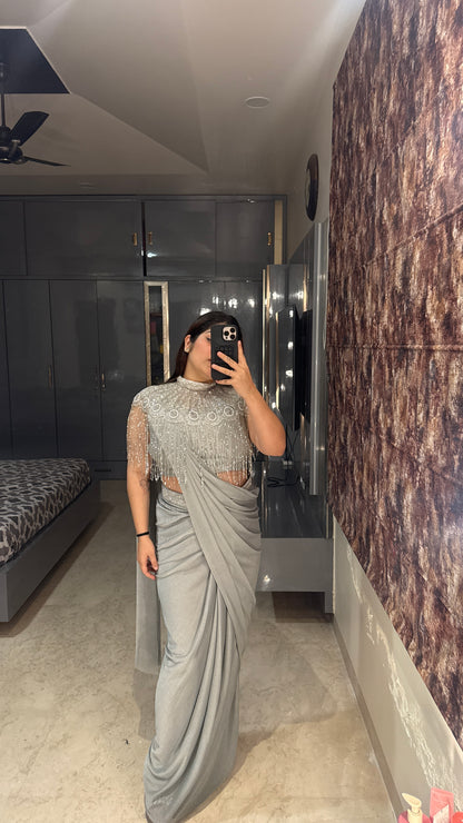 Fringes saree