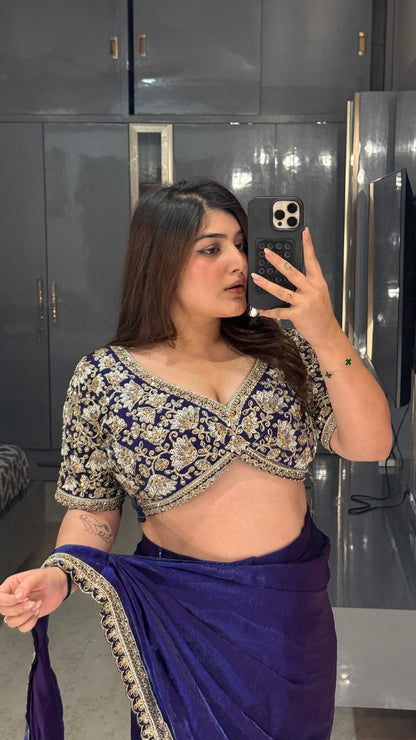Dil Aagya saree 2.0 Purple