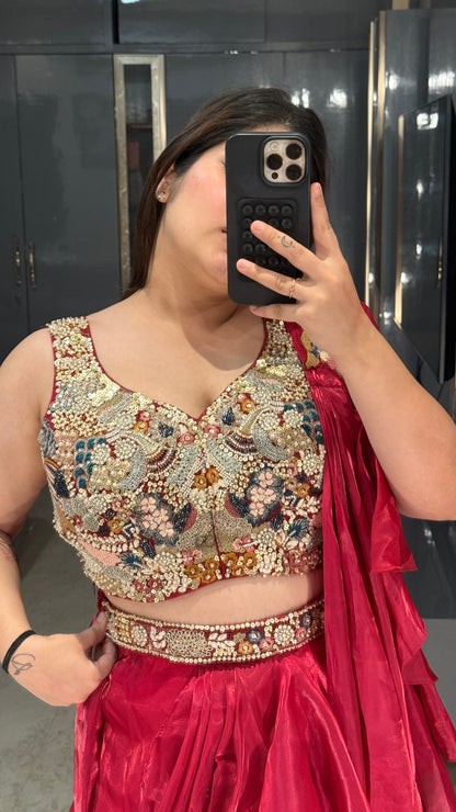 Ruffle saree