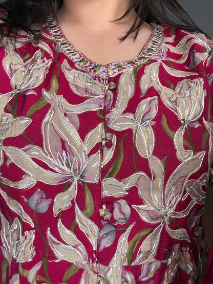 Flower suit set muslin