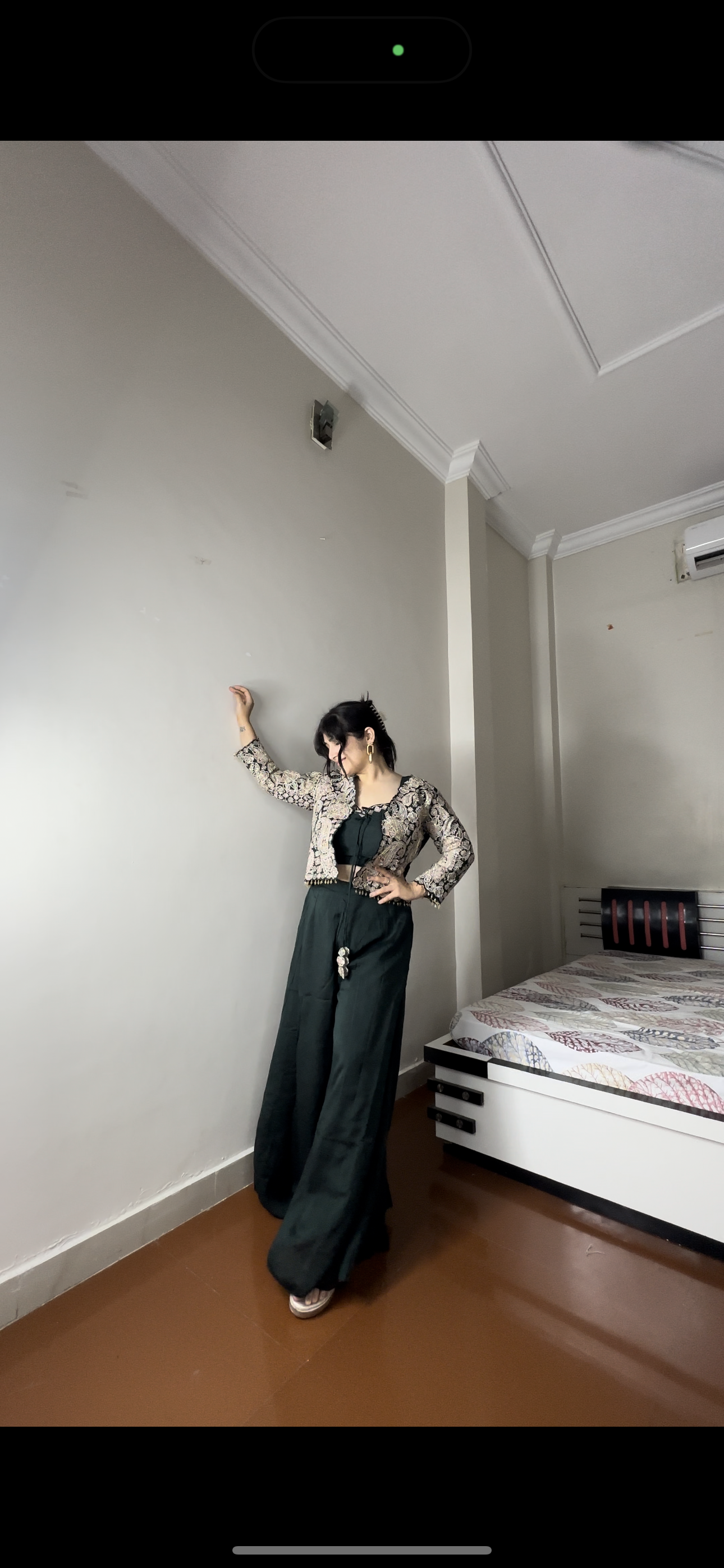 Fully embroided jacket set