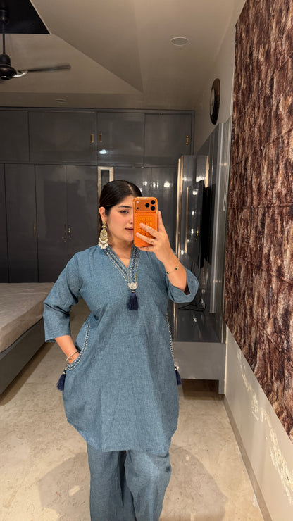 Denim like co-ord