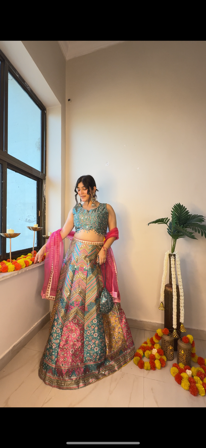 Multi Lehenga bb silk
