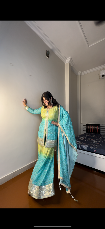 Bandhej sharara set .