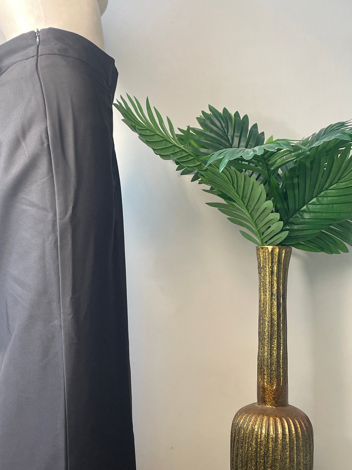 Black wide leg pants(rle051)