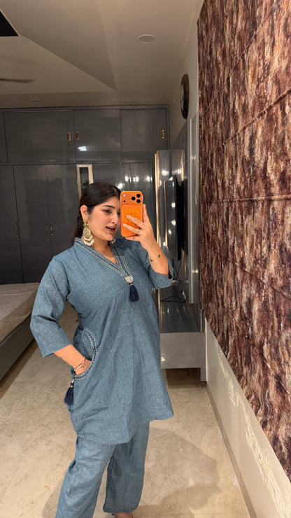 Denim like co-ord