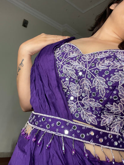 Predrape saree with belt