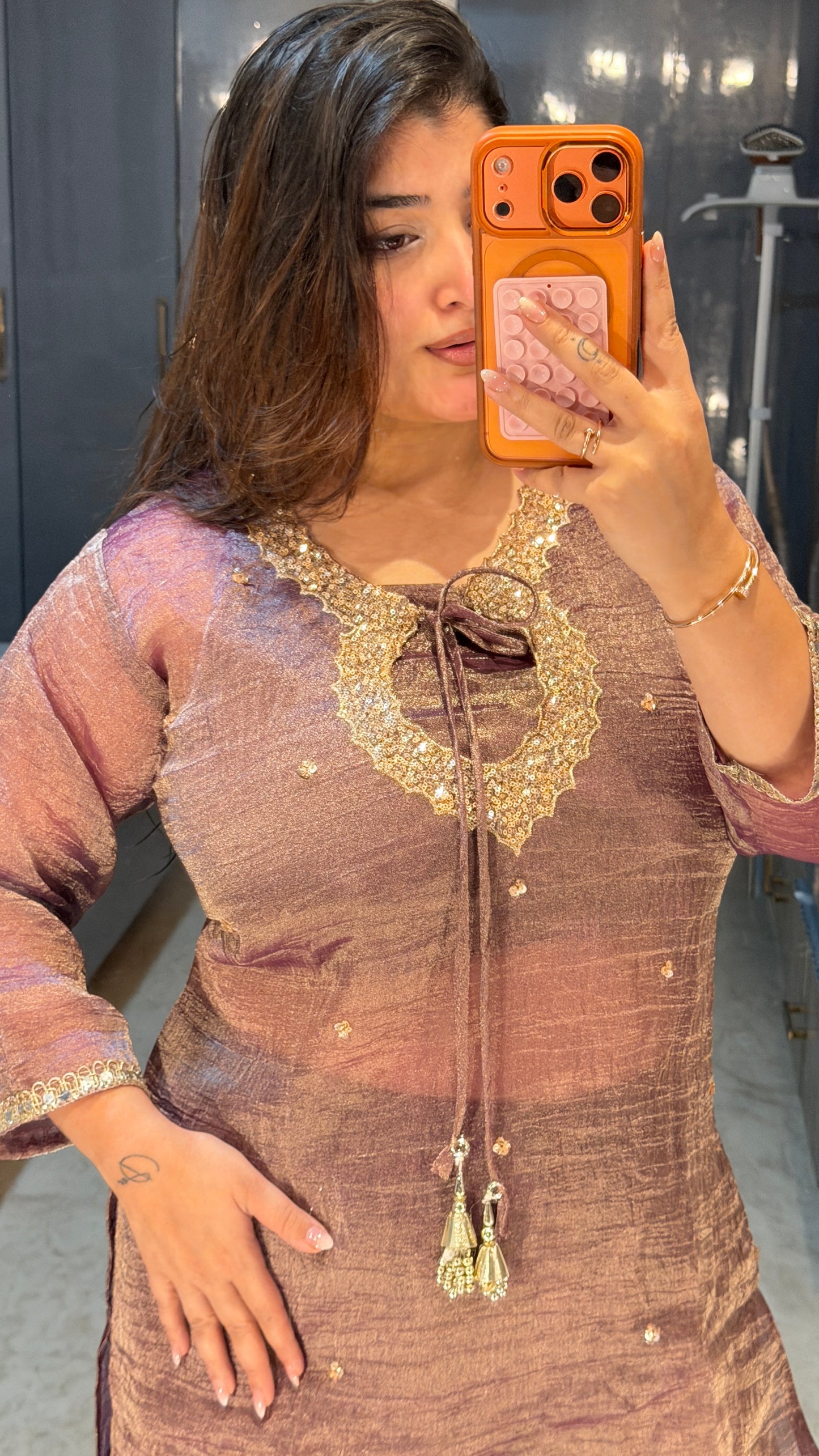 Zari circle neck set