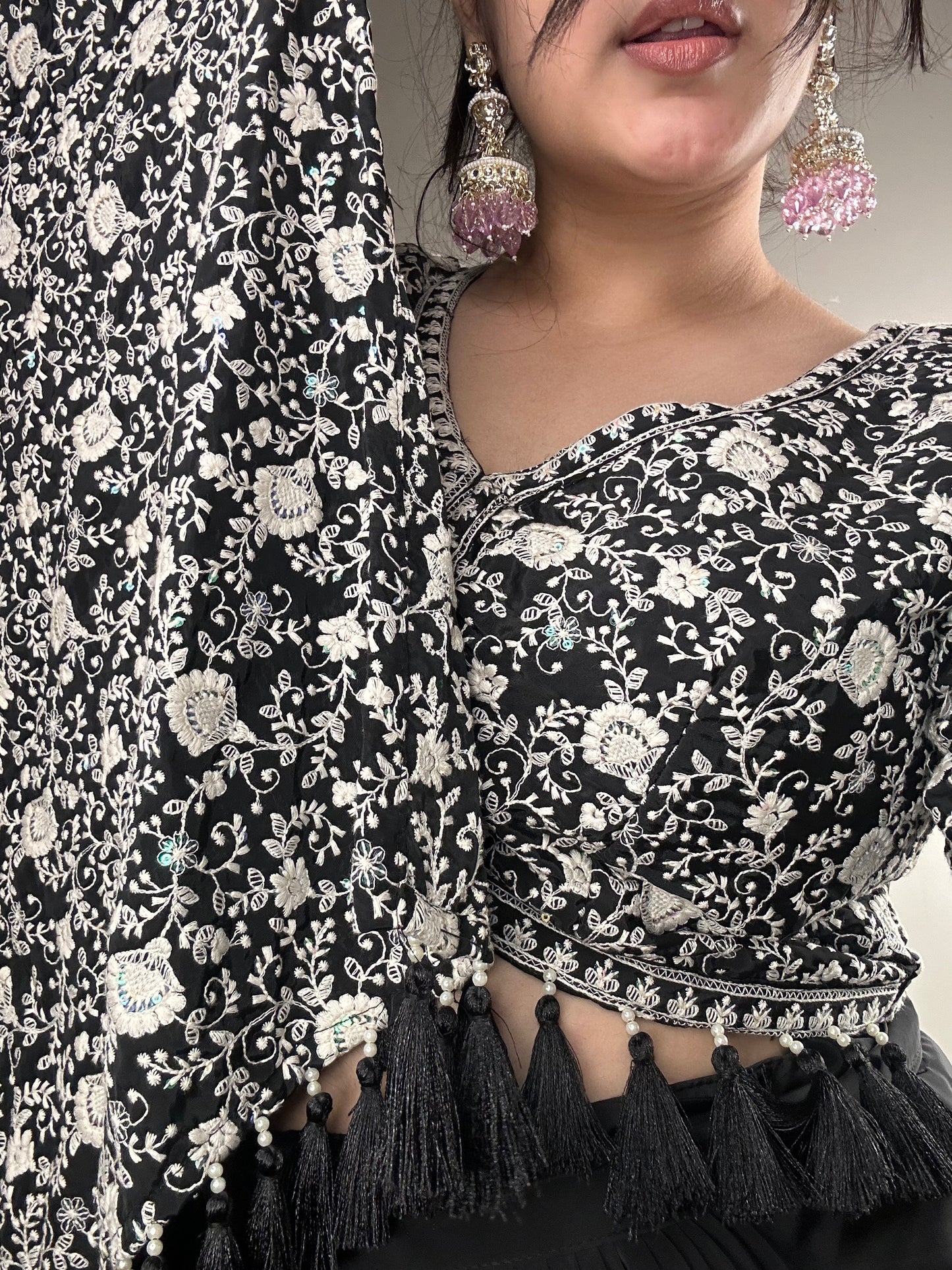 Long sleeves embroidered indowestern