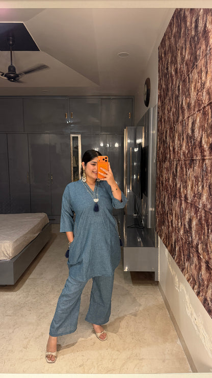 Denim like co-ord