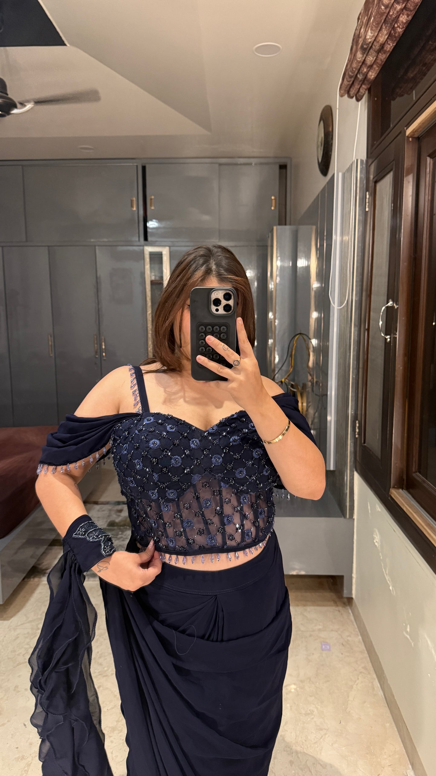 Sparkly saree 2.0(blue)