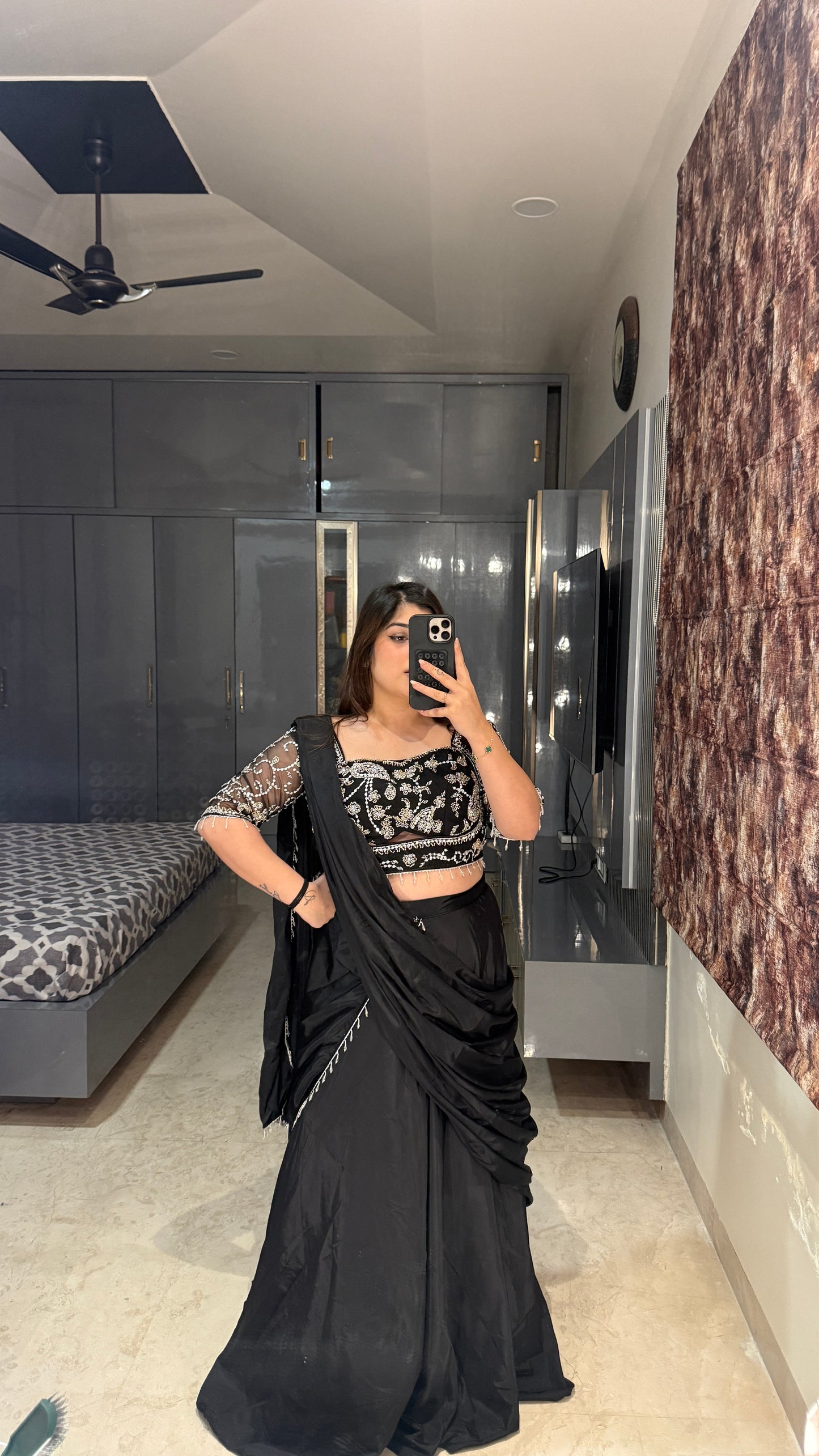Chandani Saree Black