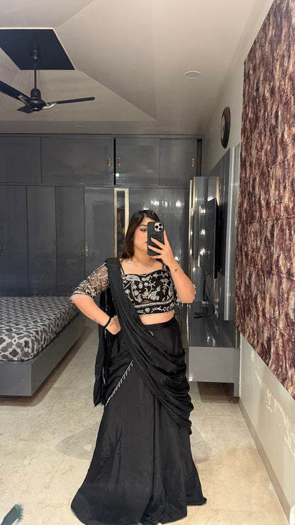 Chandani Saree Black