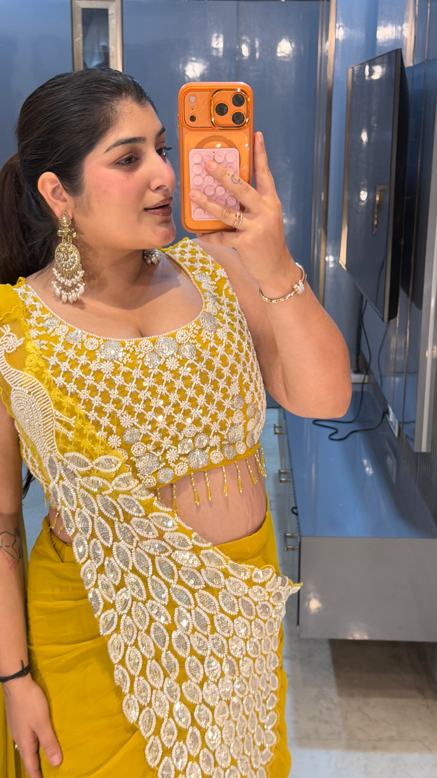 Heavy pallu saree