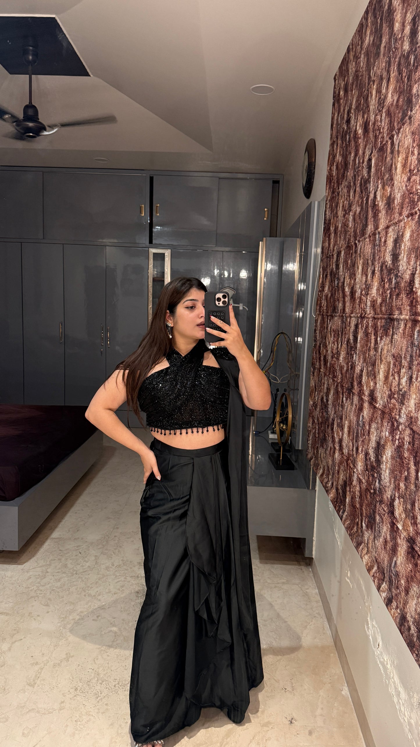 Halter neck saree