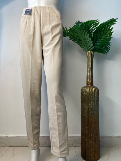 Beige formal slim ankle pant