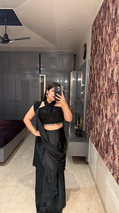 Halter neck saree