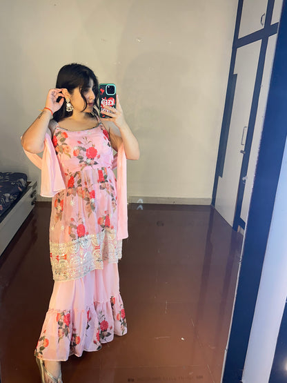 Peplum set with sharara