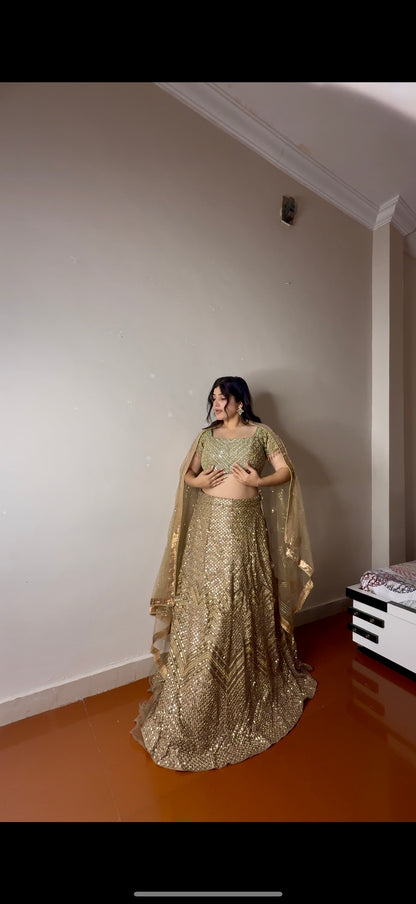 Rust gold Lehenga