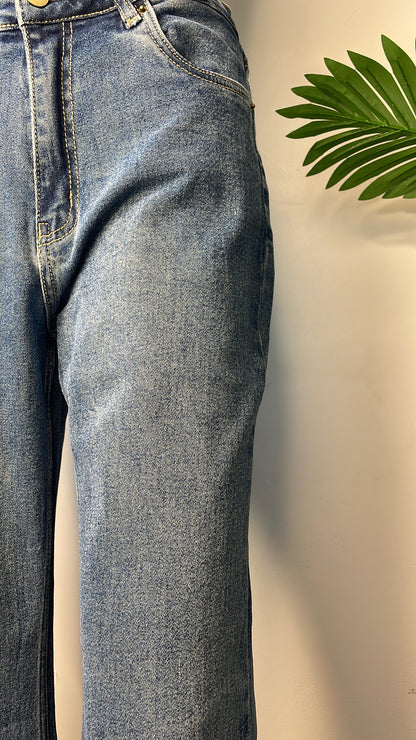 Tint blue bootcut jeans(LcE845)