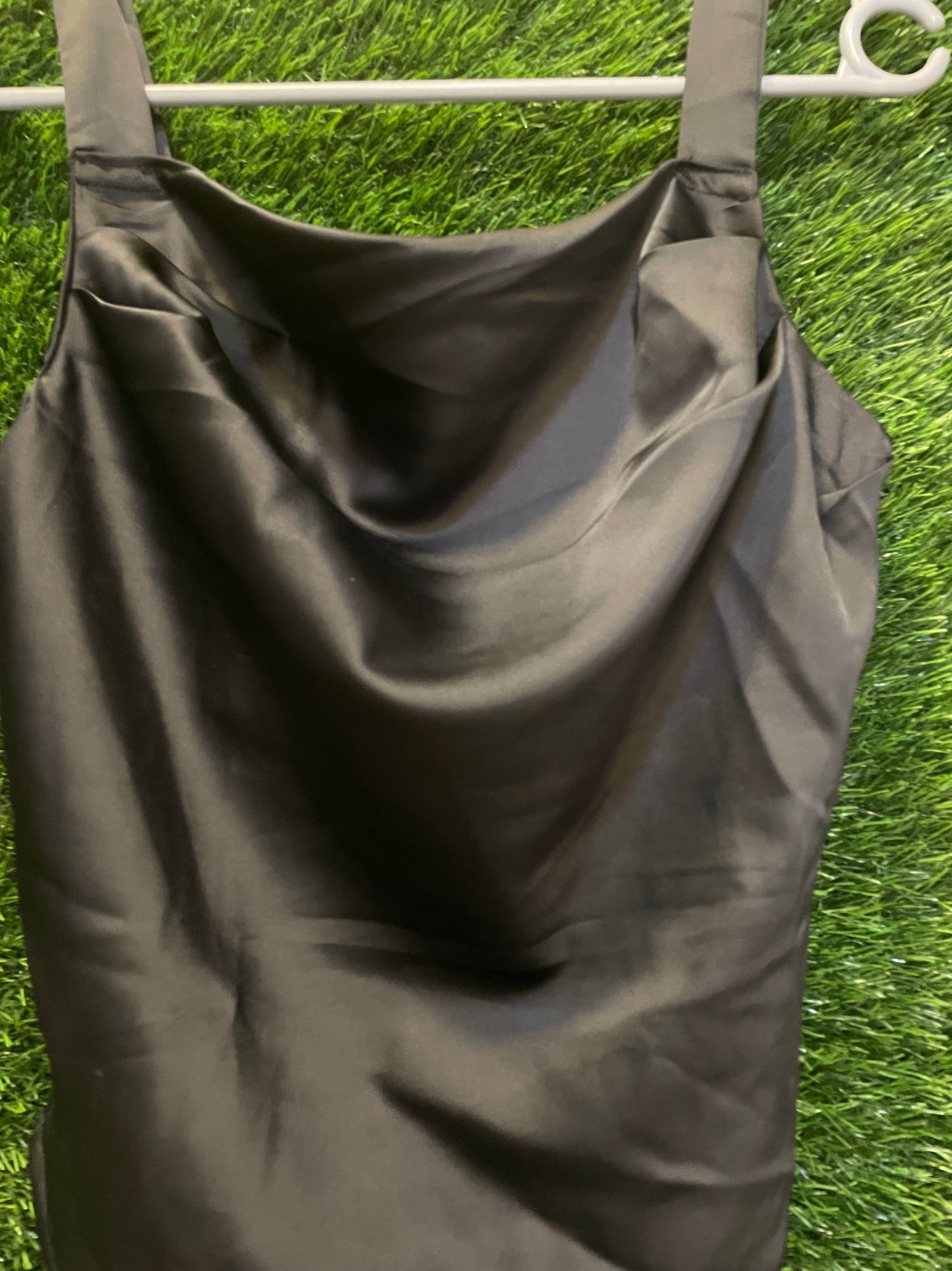 Black satin top