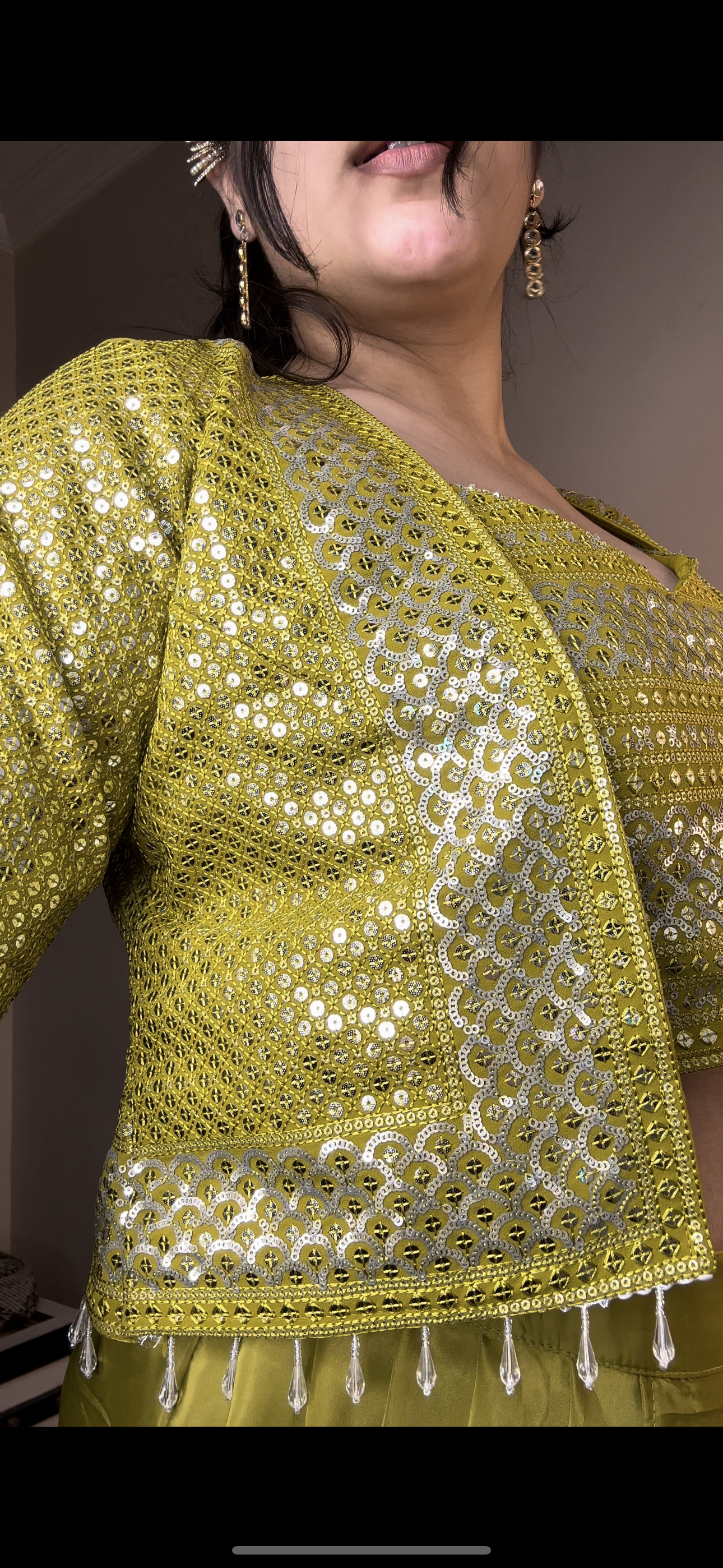 Sequin short jacket set