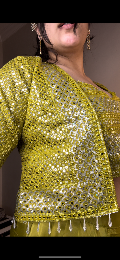 Sequin short jacket set