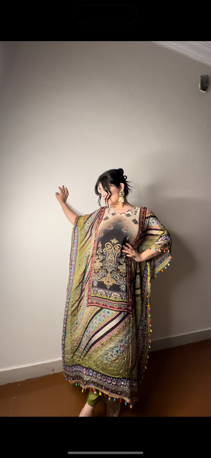 Fully printed kaftan set