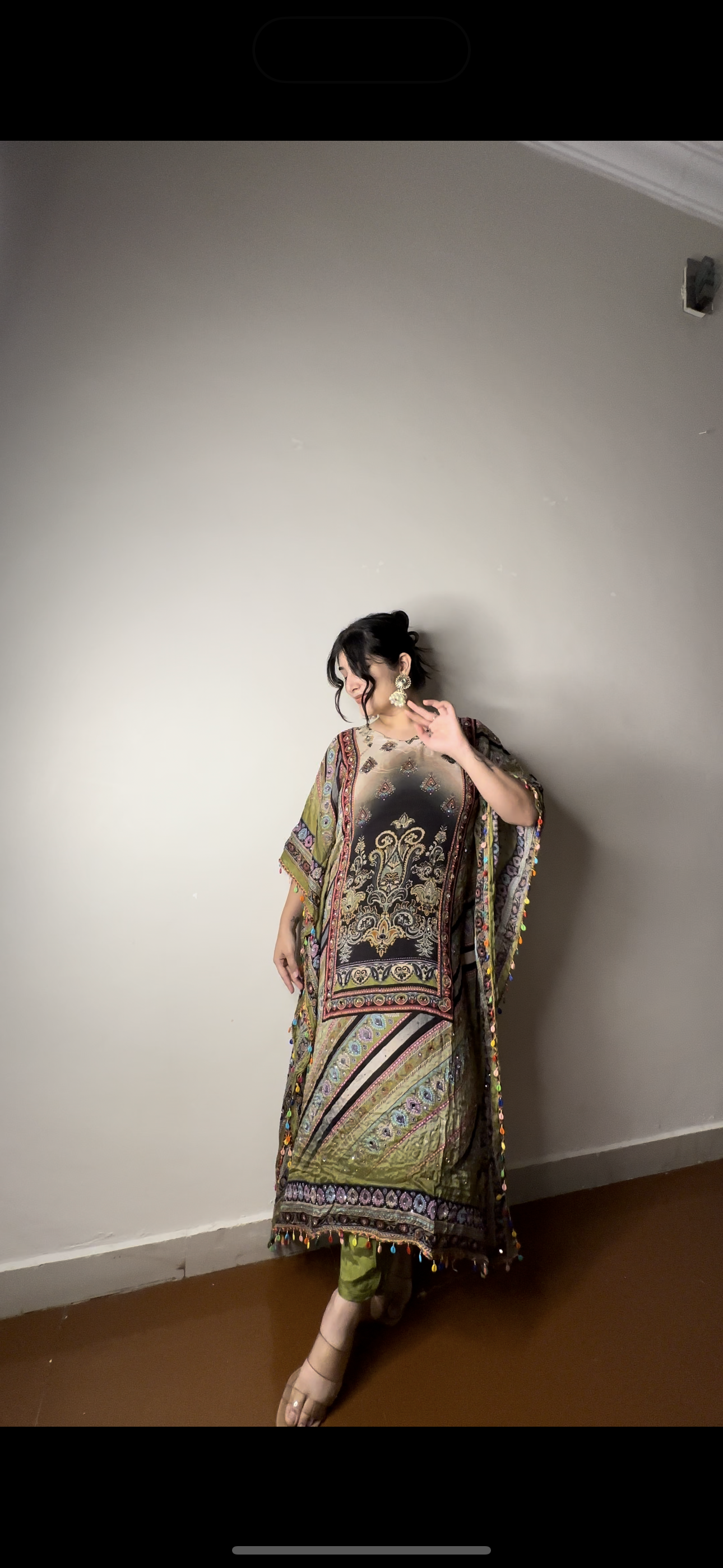 Fully printed kaftan set