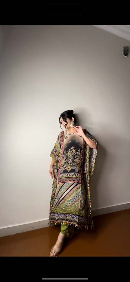 Fully printed kaftan set