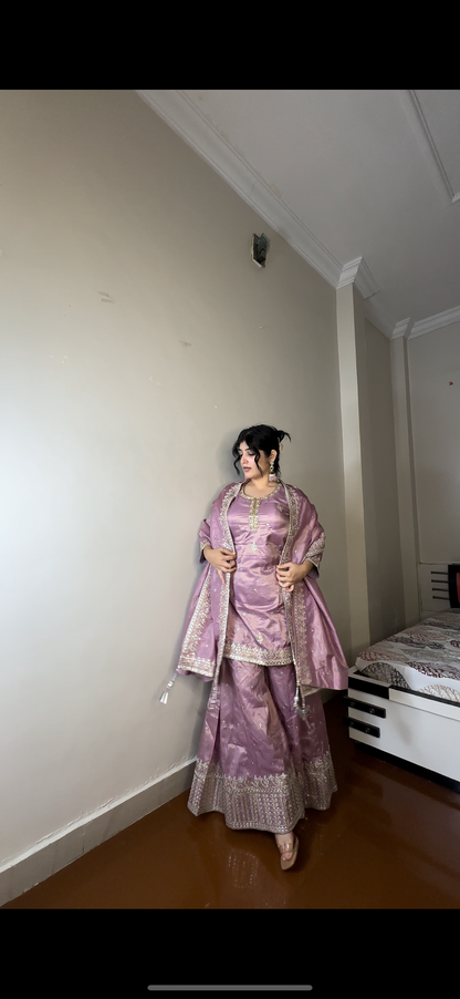 Shimmer tissue plazo set