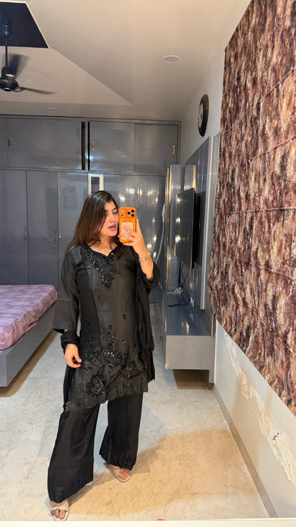 Zari Kurta Black