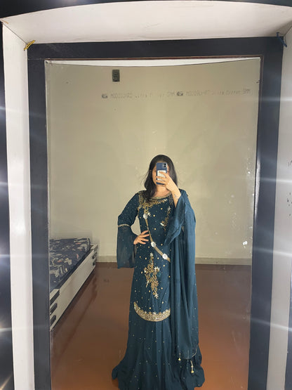 Lehenga with long kurti