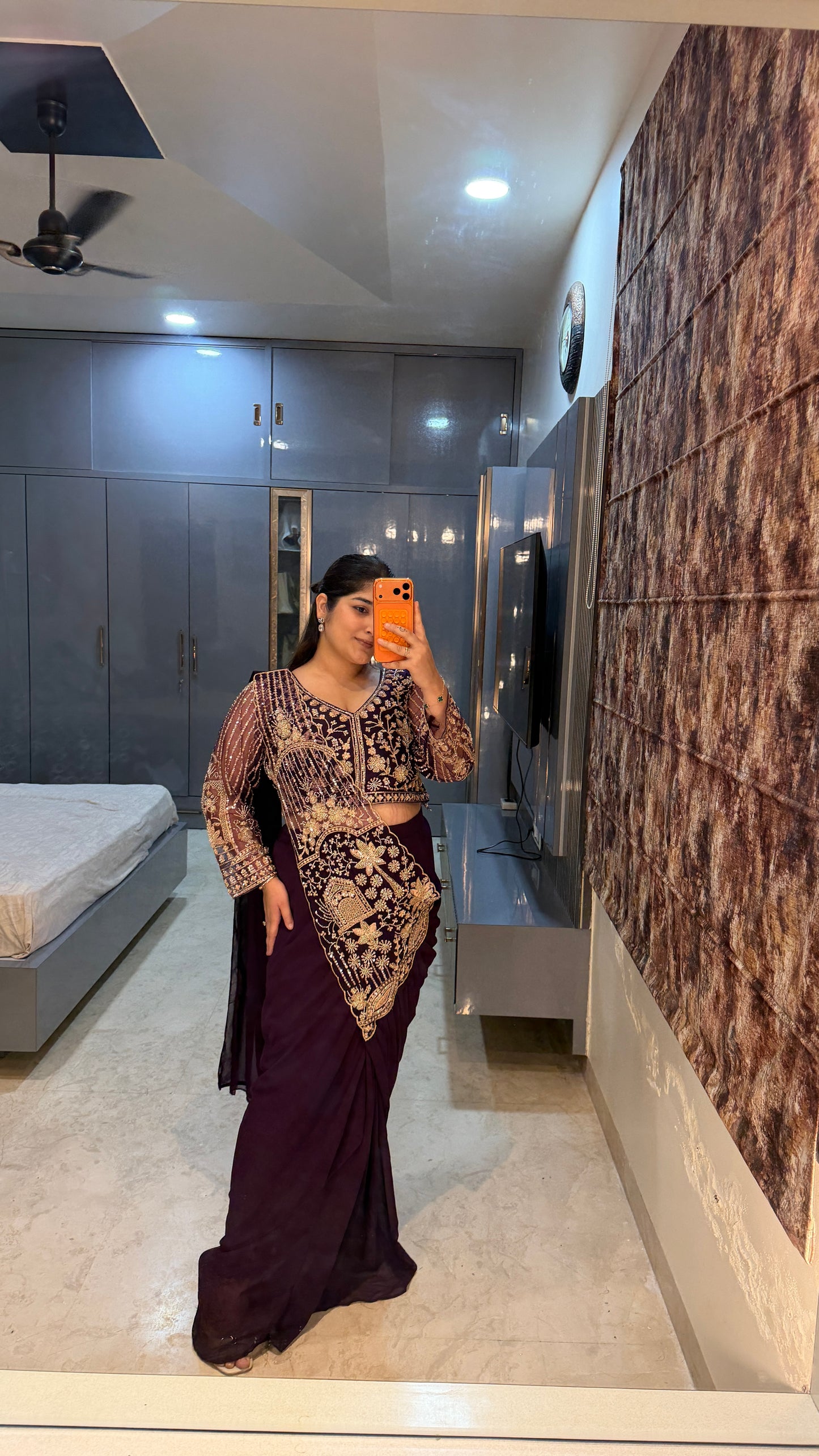Tropical saree(purple)