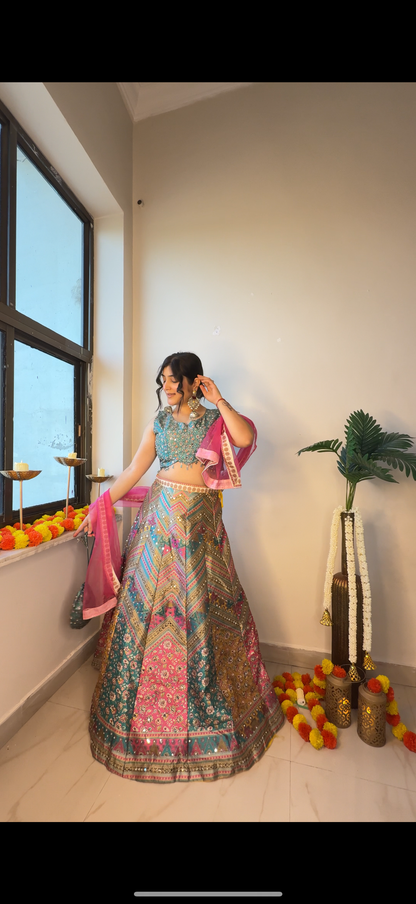 Multi Lehenga bb silk