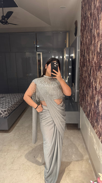 Fringes saree